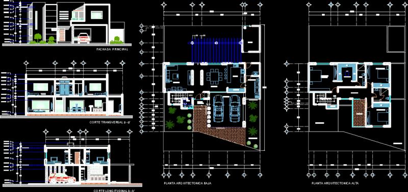 One Family Housing DWG Plan for AutoCAD