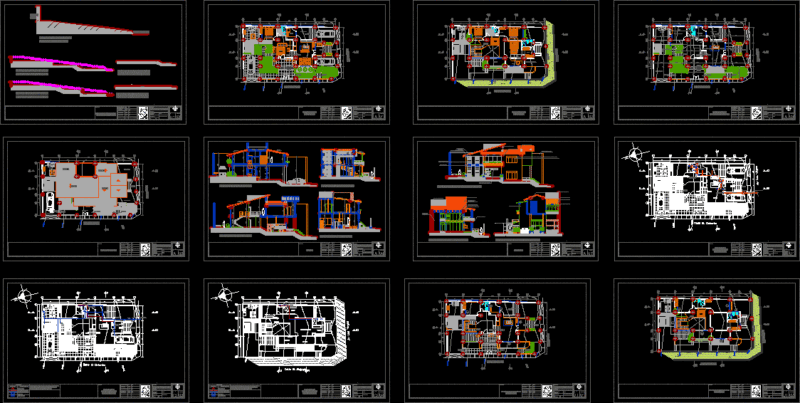 One Family Housing DWG Section for AutoCAD