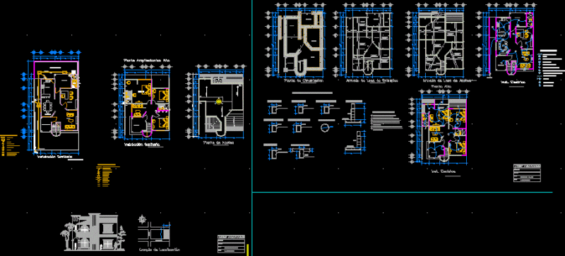 One Family Housing DWG Section for AutoCAD