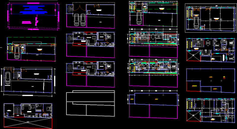 One Family Housing Over Streetlevel Commercial Space With Parking DWG Block for AutoCAD