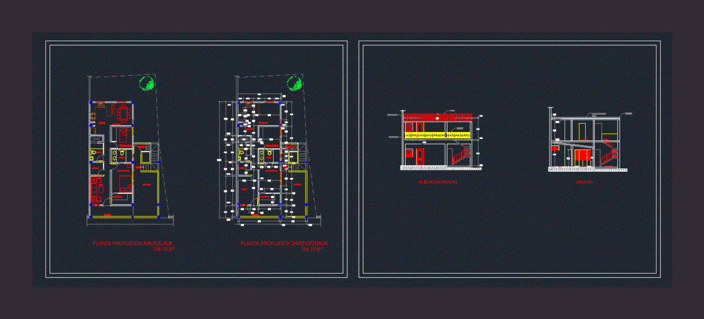 One Level Living DWG Block for AutoCAD