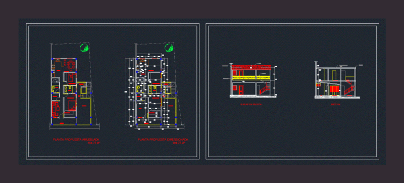 One Level Living DWG Block for AutoCAD