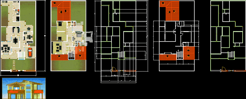 Oriental Home DWG Block for AutoCAD