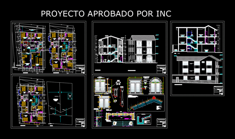 Three Levels Hotel 2D DWG Design Section for AutoCAD