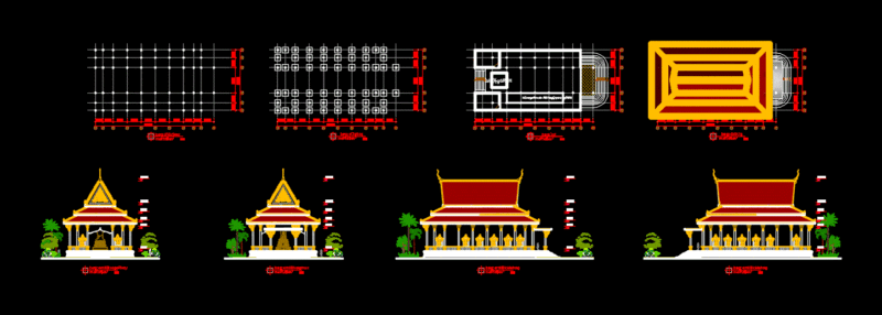 Pagoda Temple Khmer DWG Full Project for AutoCAD