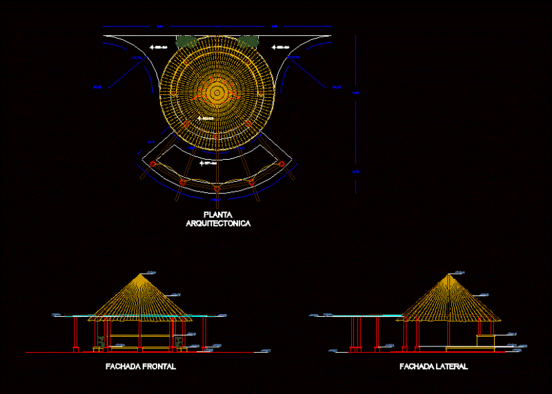Service Bungalow 2D DWG Design Elevation for AutoCAD