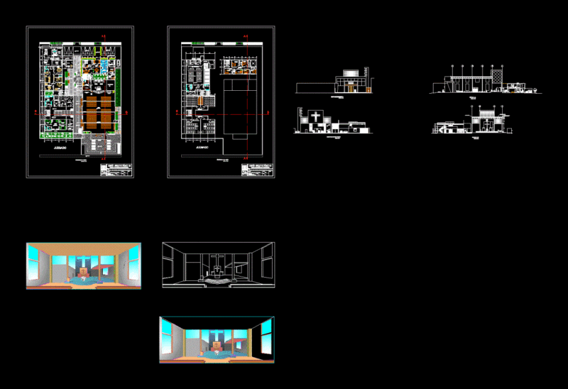 Parish Complex DWG Section for AutoCAD