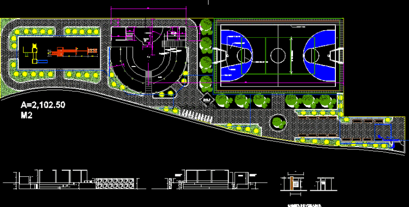 Park DWG Block for AutoCAD