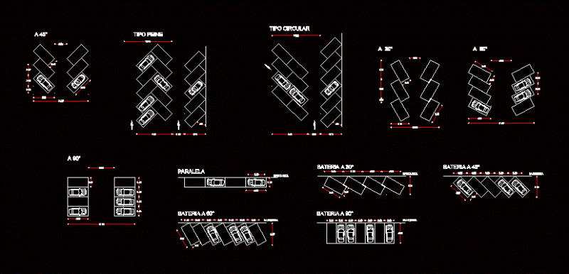 Parking – Dimensions DWG Block for AutoCAD