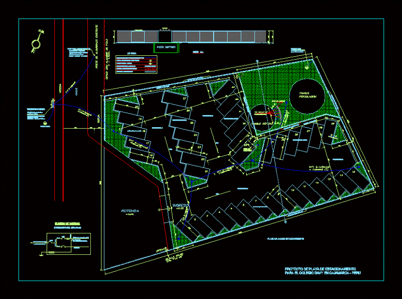 Parking Area DWG Block for AutoCAD