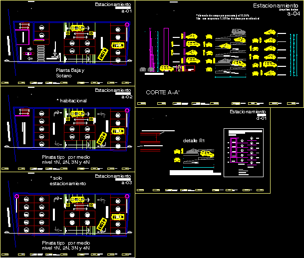 Parking DWG Section for AutoCAD Designs CAD