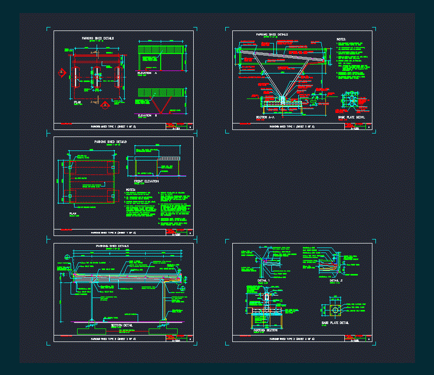 Parking Shed DWG Block for AutoCAD • Designs CAD