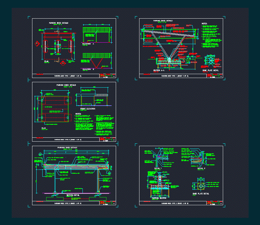 Parking Shed DWG Block for AutoCAD â€¢ Designs CAD