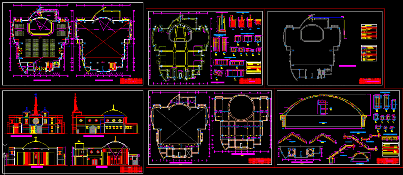 Parochial Temple DWG Section for AutoCAD
