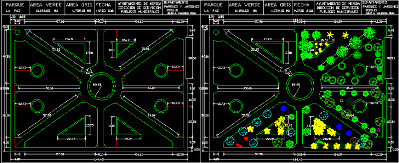 Parque De La Paz DWG Plan for AutoCAD