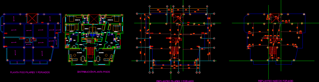 Paths And Skateout Of Pilars ; Forged And Hole Forged DWG Block for AutoCAD