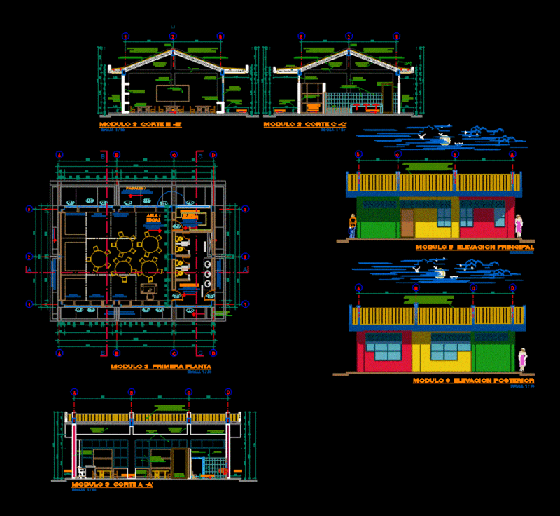 Pavilion Classroom DWG Plan for AutoCAD