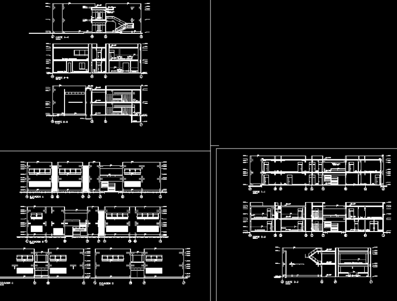 Pavilions Architecture DWG Section for AutoCAD