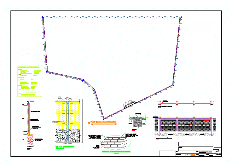 Perimetric Fence DWG Detail for AutoCAD