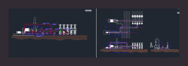 Piping Plant Kerosene 3D DWG Model for AutoCAD