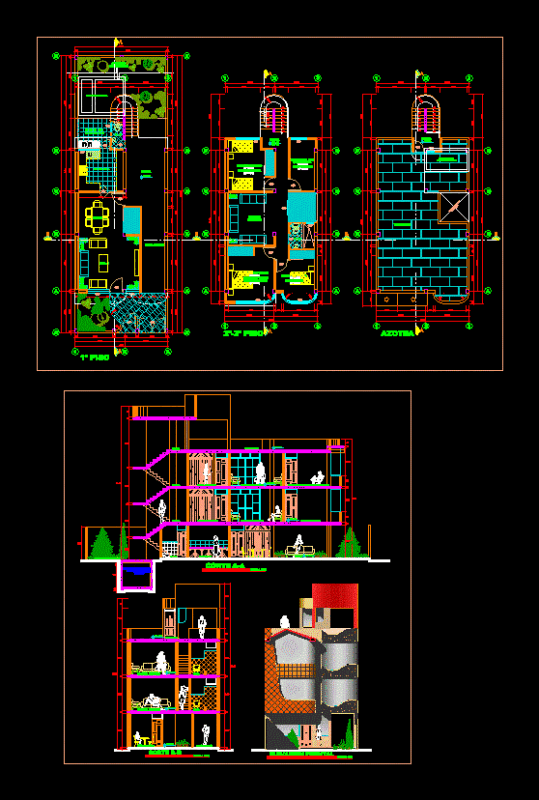 Plan Of A House DWG Plan for AutoCAD