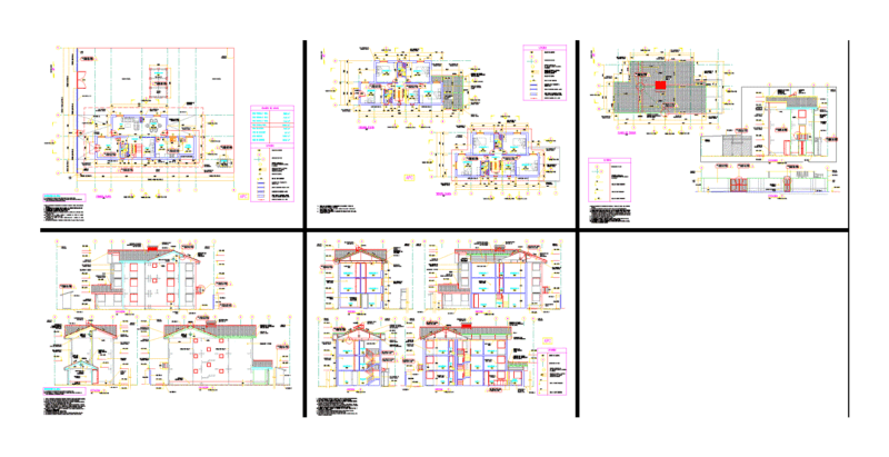 Three Story Building 2D DWG Plan for AutoCAD