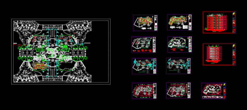 Plane Housing Complex DWG Block for AutoCAD