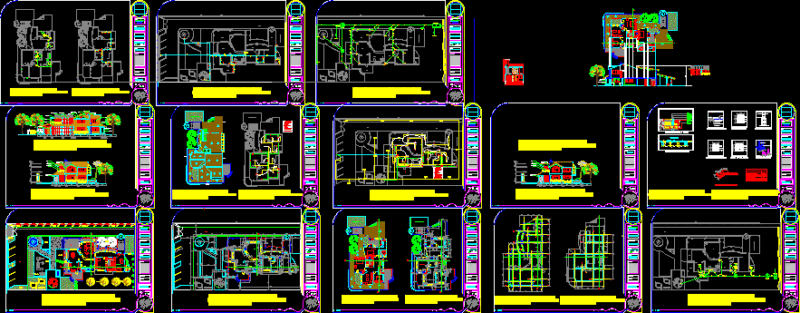 Planes Of Country House Complete DWG Block for AutoCAD