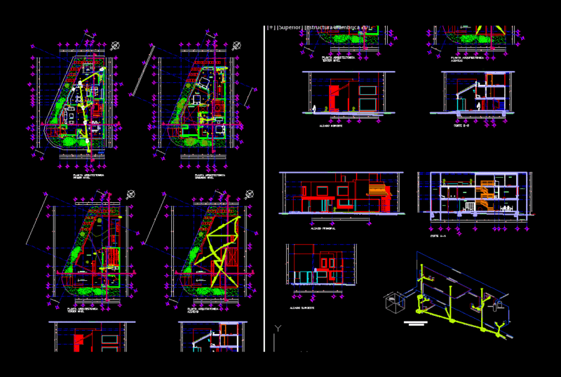 Plano Bedroom House DWG Section for AutoCAD
