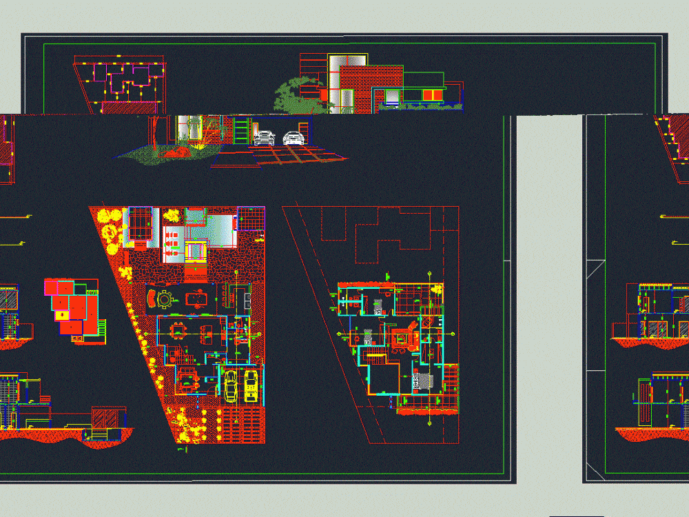Plano Modern House 2 Levels DWG Elevation for AutoCAD • Designs CAD