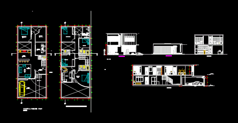 Plano Multifamily House DWG Plan for AutoCAD