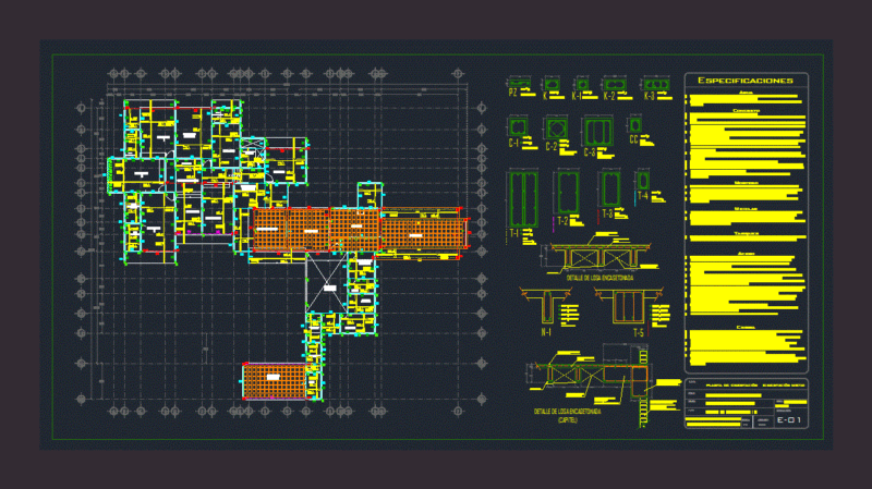 Plano Structural Residential Housing DWG Detail for AutoCAD