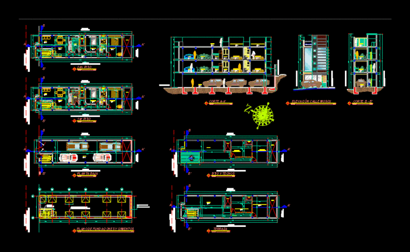 Plans Multifamily Housing DWG Plan for AutoCAD