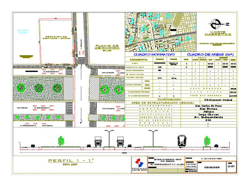 Plans Service Station DWG Plan for AutoCAD