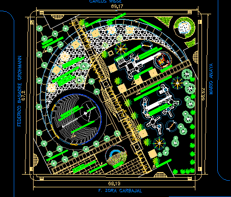 Plaza Design - Zora Carbajal DWG Block for AutoCAD • Designs CAD