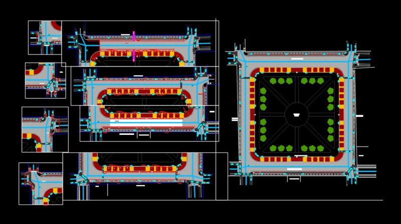 Plaza Vias DWG Block for AutoCAD