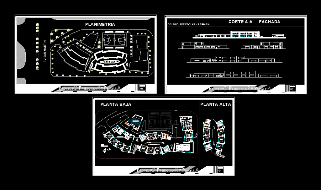Pre-School Colegio Santa Cruz De La Sierra Bolivia DWG Block for AutoCAD