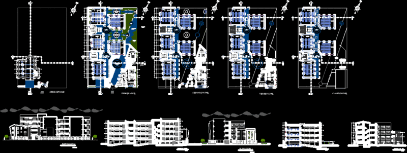 Pre Univesitary Center DWG Section for AutoCAD