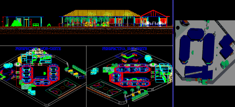 Primary School 3D DWG Section for AutoCAD