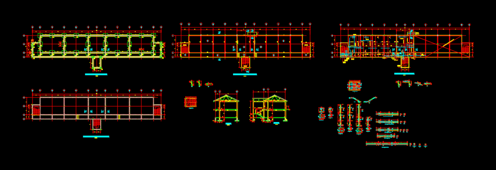 Primary School Structural DWG Block for AutoCAD