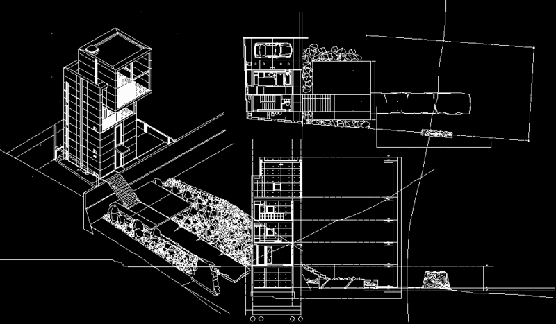 Profile Minimal House DWG Block for AutoCAD