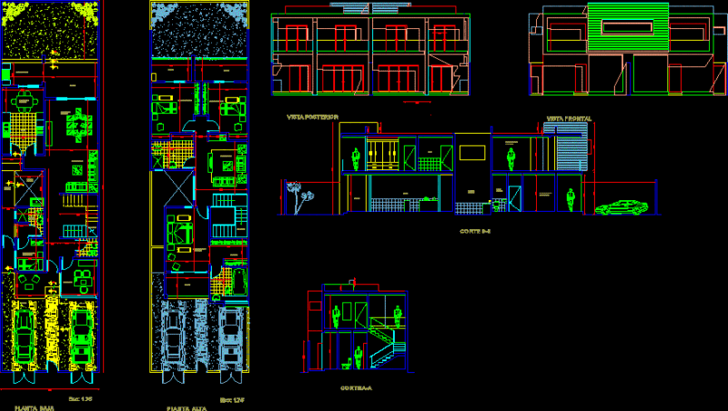 Project Housings In Row DWG Full Project for AutoCAD