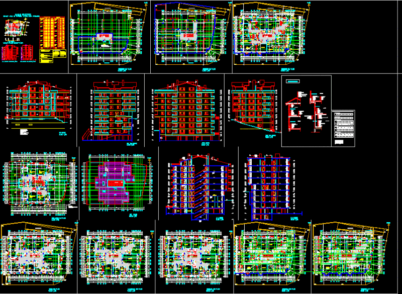 Proposed Apartment Building DWG Block for AutoCAD