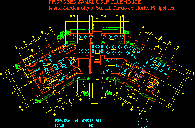 Proposed Samal Golf Clubhouse DWG Block for AutoCAD  