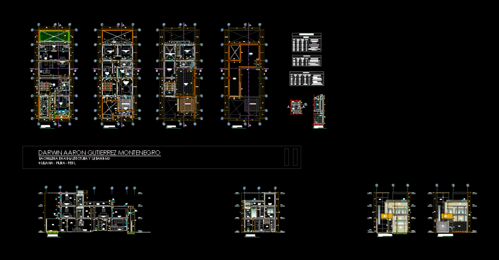 Proyecto Casa Dos Niveles DWG Block for AutoCAD