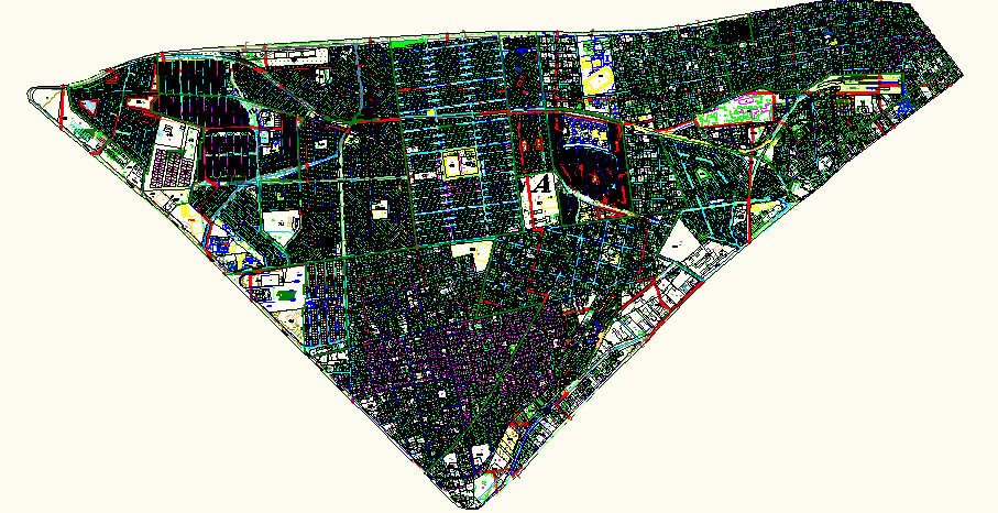 Public Record Survey Map Of Pachuca De Soto, Hidalgo, MÉXico DWG Block