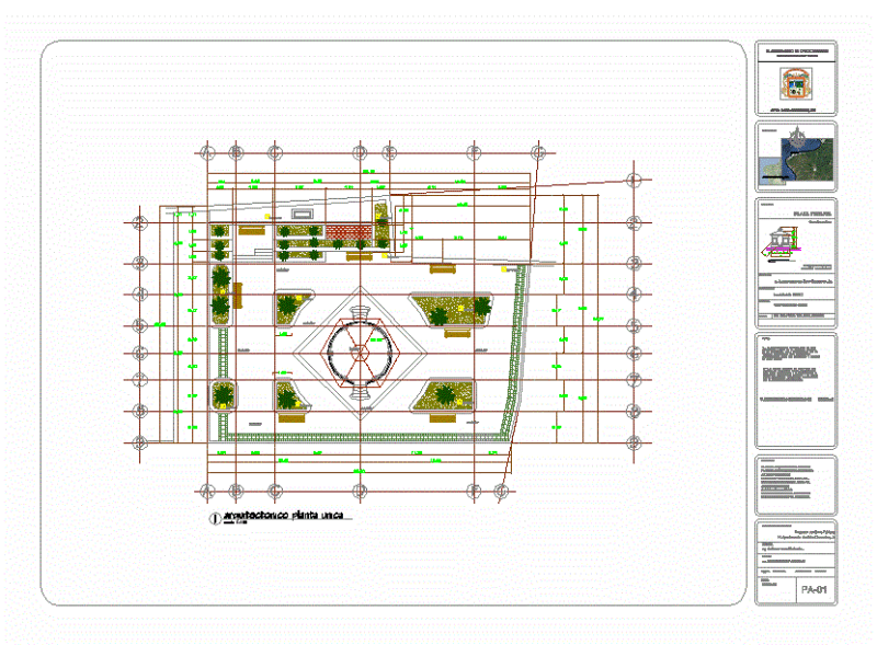 Public Square DWG Section for AutoCAD
