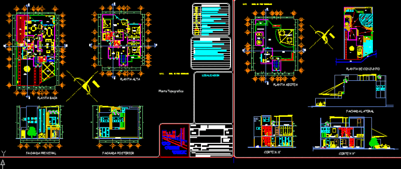 Puebla House DWG Section for AutoCAD