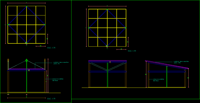 Quiosco DWG Section for AutoCAD