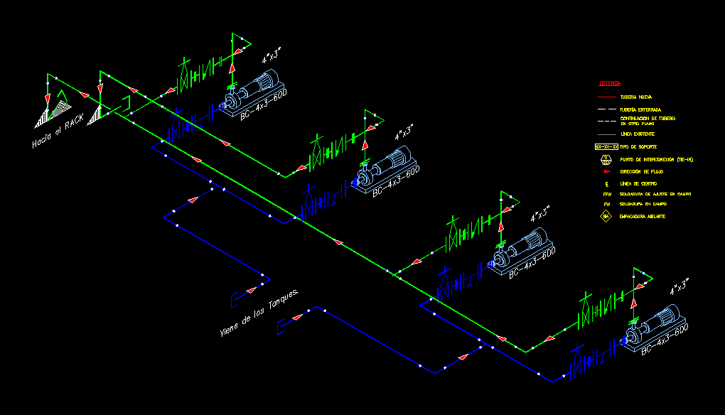 Изометрическая схема трубопровода